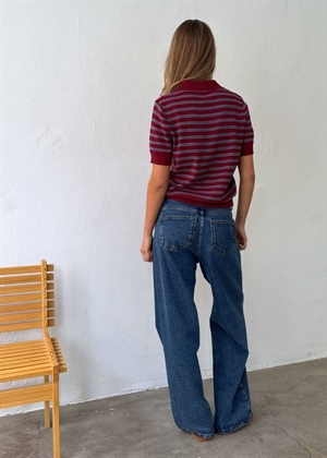 Aduna polo knit Wine/Blue Boii Studios 